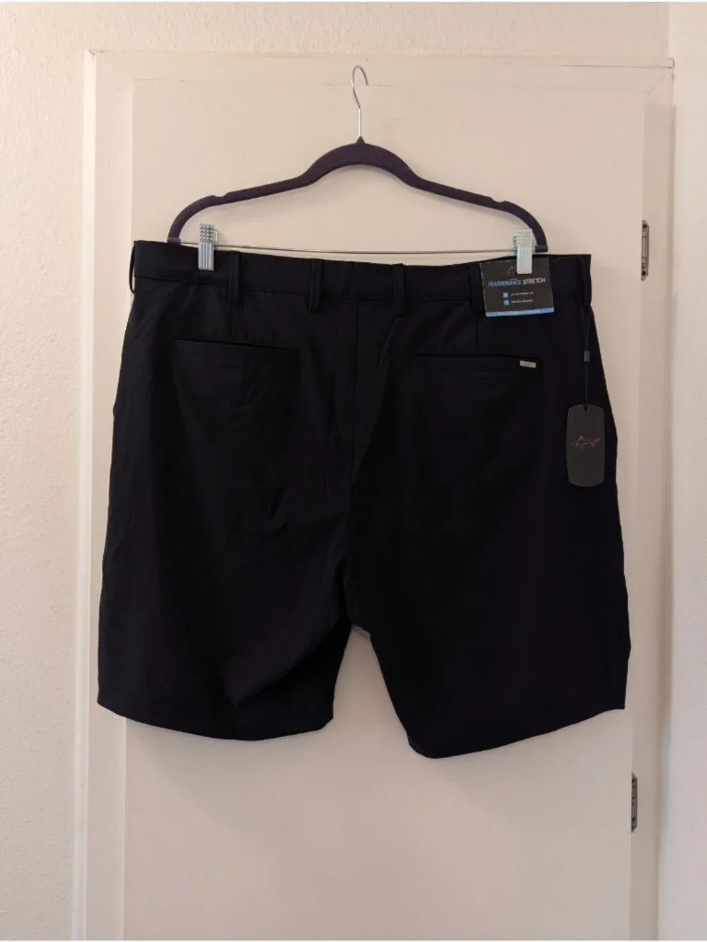 Greg Norman Performance Stretch Black Shorts Size 40 Nylon Blend UPF Sun Protect